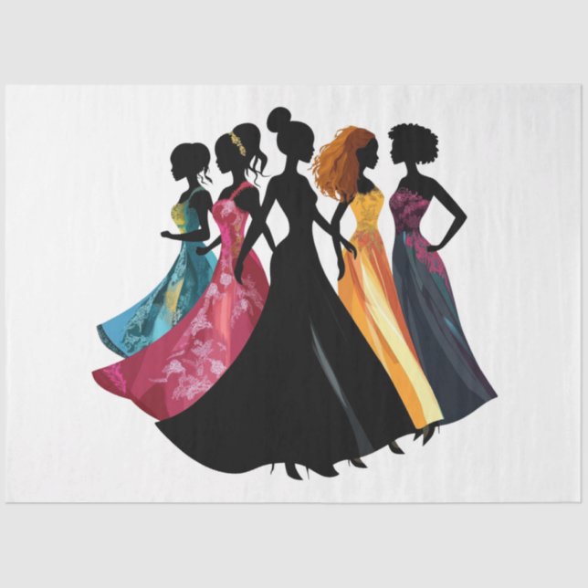 Papel De Seda Descrição Moda de Alta Classe Mostrar Mulheres (Frente )