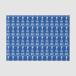Papel De Seda Deseje Feliz Natal para o Livro Azul