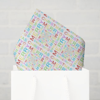 Papel De Seda Desejos de Natal alegres e coloridos modernos
