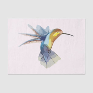 Papel De Seda desenho bonito calmo da aguarela do colibri
