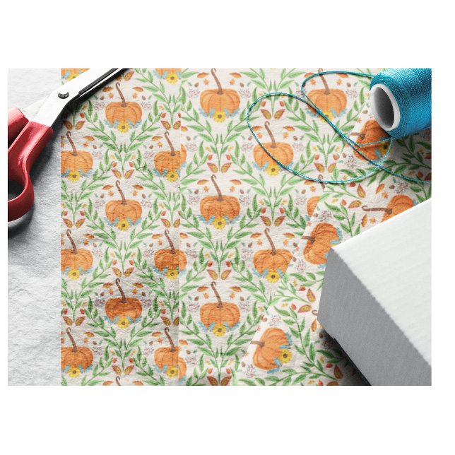 Papel De Seda Desenho Botânico de Abóbora de Outono (Criador carregado)