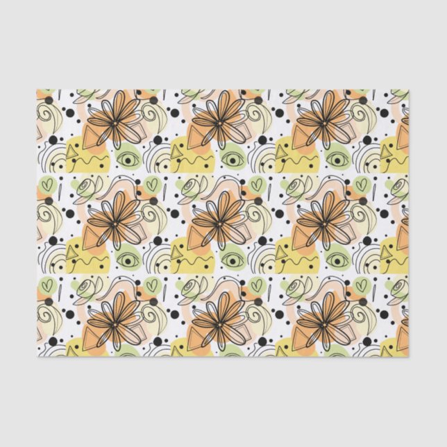 Papel De Seda Desenho Colorido de Abstrato (Frente )