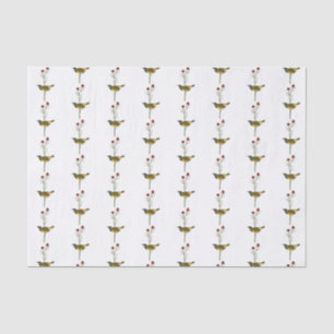 Papel De Seda Desenho colorido do Warbler na Flor