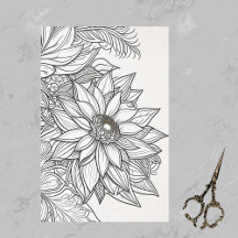 Desenho da Linha de Intrato de Natal da Poinsettia