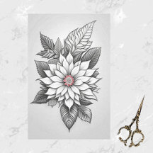 Desenho da Linha de Poinsettia Branca de Natal