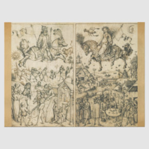 Papel De Seda Desenho de Astrologia Branca a Preto-Negro Antiqua