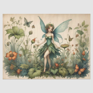 Papel De Seda Desenho de Borboleta Floral de Fada Vintage