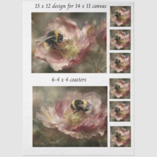 Papel De Seda Desenho de Decoupage 28x35,5 cm para Tela Abelha B