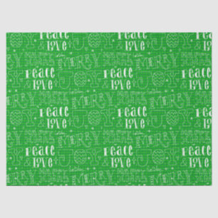 Papel De Seda Desenho de Natal Verde e Branco Caprichoso Decoupa