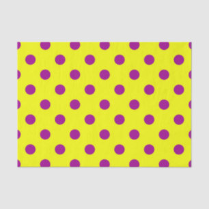 Papel De Seda Desenho de padrão de bolinhas amarelas e roxas