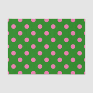 Papel De Seda Desenho de padrão de bolinhas rosa sobre verde