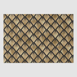 Papel De Seda Desenho de padrão de leque de diamante Art Déco
