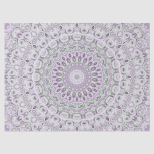Papel De Seda Desenho de Padrão Mandala Lavanda e Verde