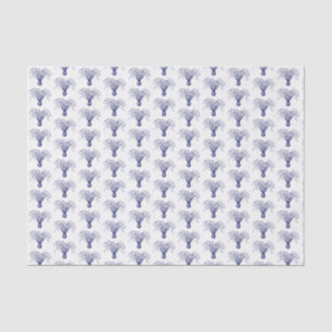 Papel De Seda Desenho de polvo estilizado vintage #8 azul