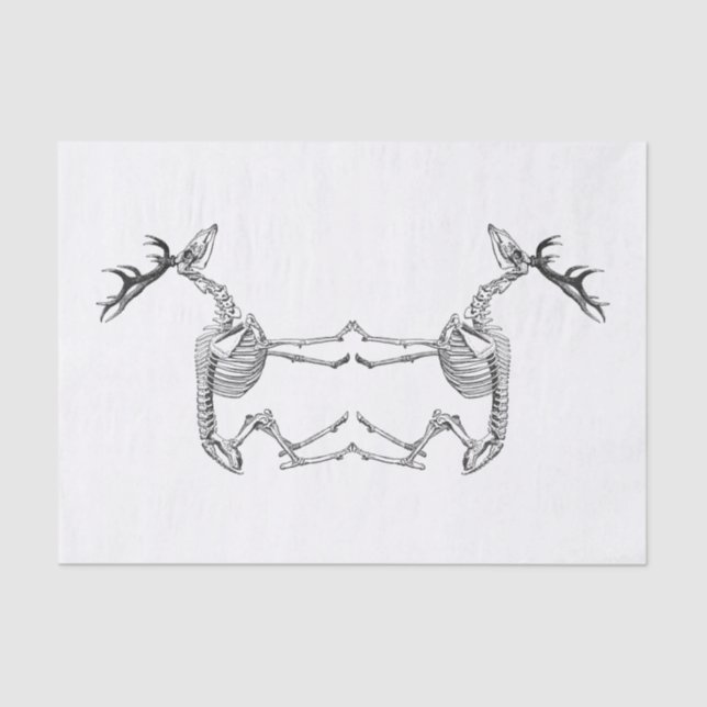 Papel De Seda Desenho de rena de esqueleto de safra (Frente )