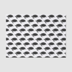 Papel De Seda Desenho de Silhueta de Tartaruga Marinha Vintage P