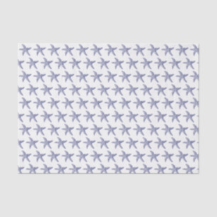 Papel De Seda Desenho Estilizado Antigo de Estrela-do-Mar Azul-M