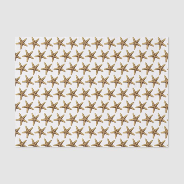 Papel De Seda Desenho Estilizado de Estrela do Mar Vintage (Frente )