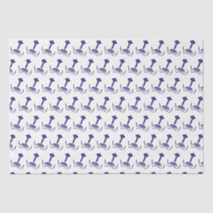 Papel De Seda Desenho Estilizado de Lula Vintage #1 Azul