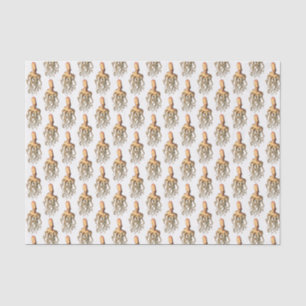 Papel De Seda Desenho Estilizado de Polvo Vintage Cabeça para Ci