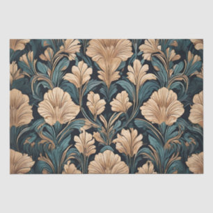 Papel De Seda Desenho Floral Art Déco