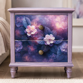 Papel De Seda Desenho Floral Decoupage Bege Índigo