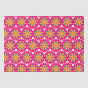 Papel De Seda Desenho Floral Geométrico Ousado
