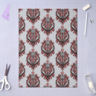 Papel De Seda Desenho Totêmico Tribal Haida de Lobo