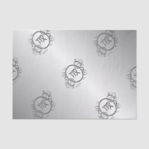 Papel De Seda Desenho Zodíaco de Virgem Prata