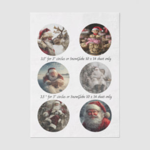 Papel De Seda Desenhos de Natal para Globo de Neve 3,5"