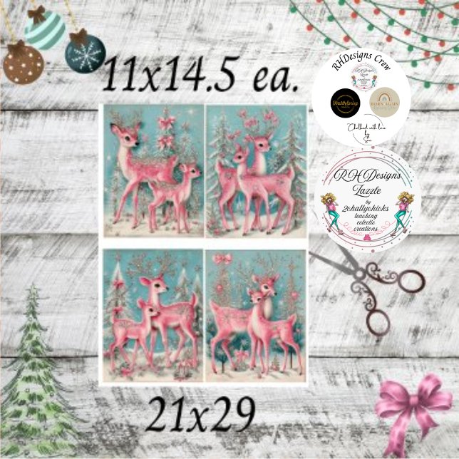Papel De Seda Desentupidor de Scrapbooking Pink Vedante de Natal (Criador carregado)