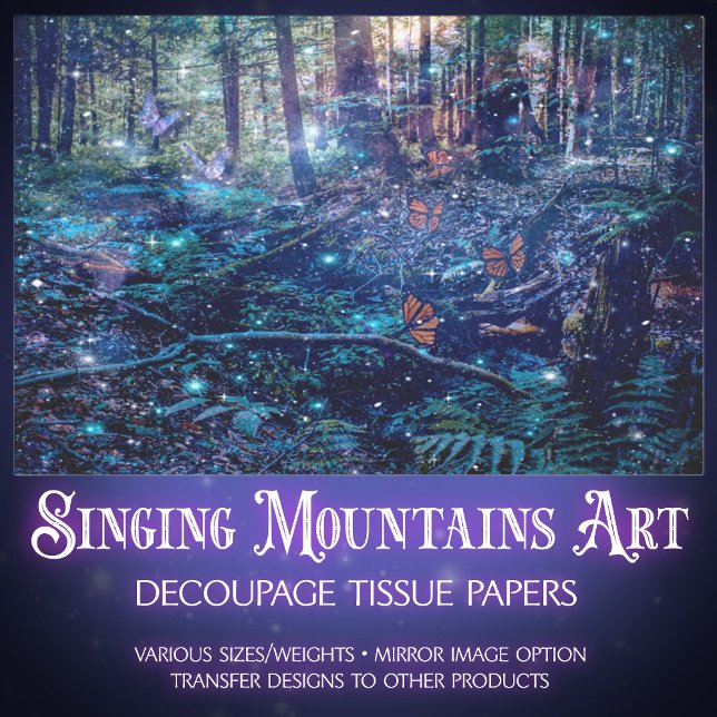 Papel De Seda Desentupimento de Florestas de Borboleta Fantasy (Criador carregado)