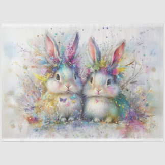 Papel De Seda Desentupimento de quadros brancos 2 coelhos de Pás