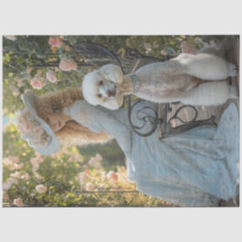 Papel De Seda Desentupindo Poodle Padrão Vestida Vitoriana