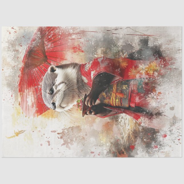 Papel De Seda Desentupir Outro Traje Japonês Tradicional (Frente )