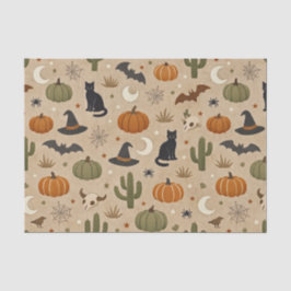 Papel De Seda Deserto Verde Cactus Halloween
