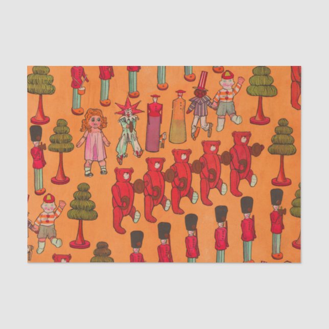 Papel De Seda Desfile de Brinquedos de Natal Antigos 1907 Revist (Frente )