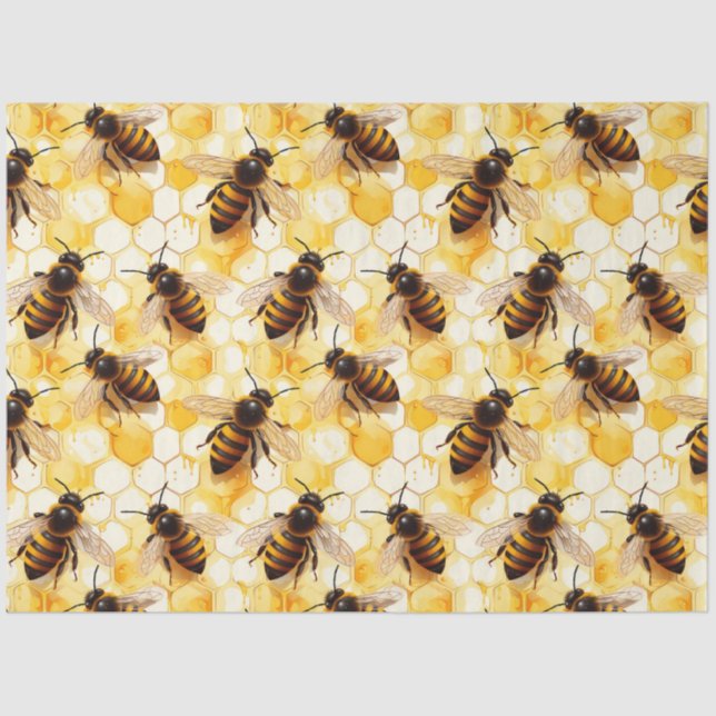 Papel De Seda Design 10 da Série Honeycomb Bee (Frente )