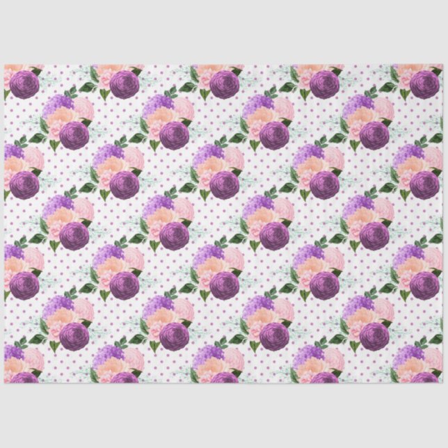 Papel De Seda Design 10 da série Pêssego, Rosa e Lavanda (Frente )