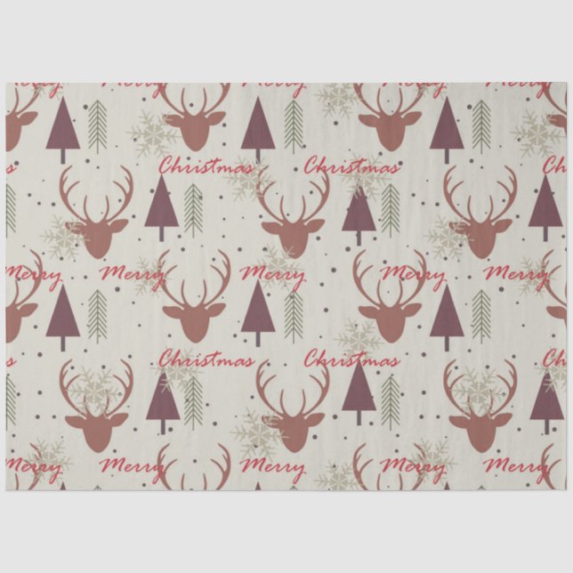 Papel De Seda Design 11 da série dos veados de Natal (Frente )