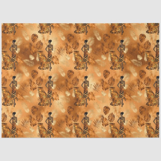 Papel De Seda Design 11 da Série Tigre de Cobre (Frente )