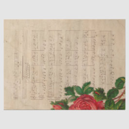 Papel De Seda Design 12 da Série Música e Rosas