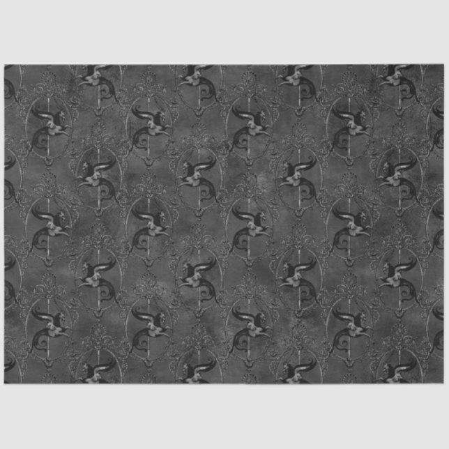 Papel De Seda Design 14 da Série Circus Preta e Dourada (Frente )