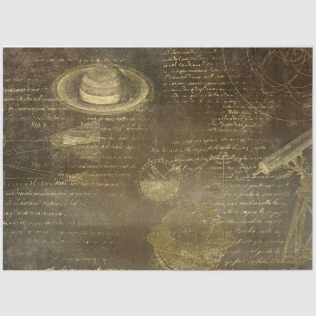 Papel De Seda Design 15 Dourado da série Galileo (Frente )