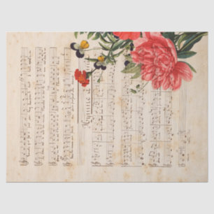 Papel De Seda Design 16 da Série Música e Rosas
