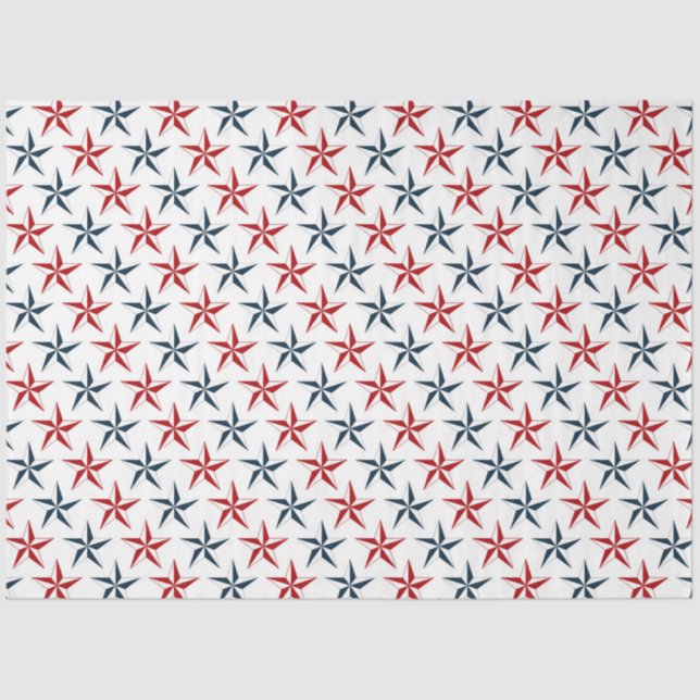 Papel De Seda Design 16 da Série Náutica Vermelha e Marinho (Frente )