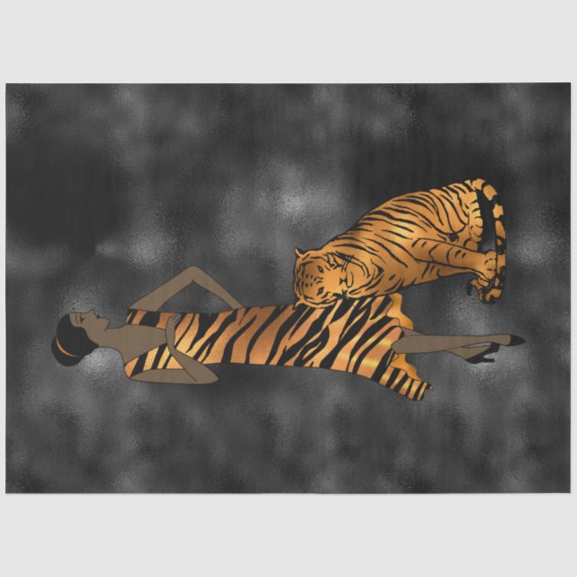 Papel De Seda Design 16 da Série Tigre de Cobre (Frente )