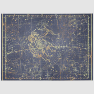 Papel De Seda Design 16 do Dourado Star Map Series
