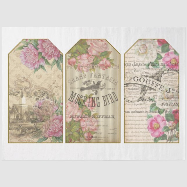 Papel De Seda Design 20 da Série Emphemera Vitoriana (Frente )