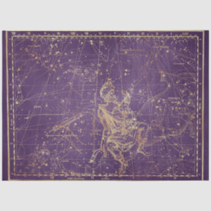 Papel De Seda Design 25 do Dourado Star Map Series